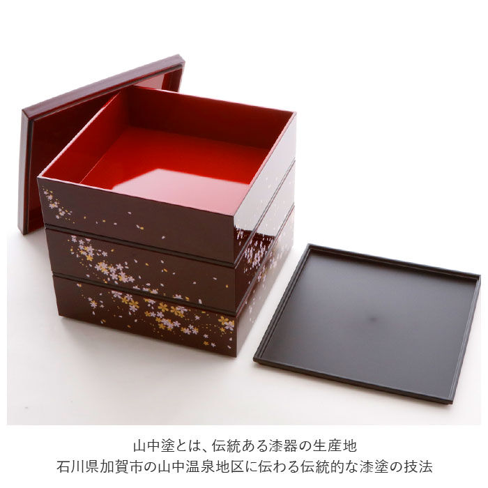 BACKYARD FAMILY「重箱 三段 通販 桜 3段 お重 6寸 ランチボックス ファミリーサイズ お重箱 おせち お花見」|食器・キッチングッズ|