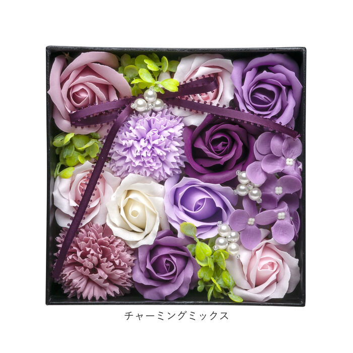 BACKYARD FAMILY「ソープフラワー ボックス 通販 グレースボックス 正方形SSサイズ アーティフィシャルフラワー」|その他|