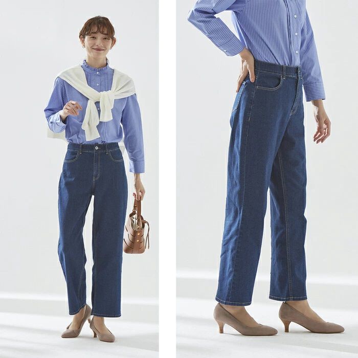 BACKYARD FAMILY「レディース デニム ワイドパンツ 通販 デニムパンツ ワイドデニム ストレッチパンツ ストレッチ」|その他|