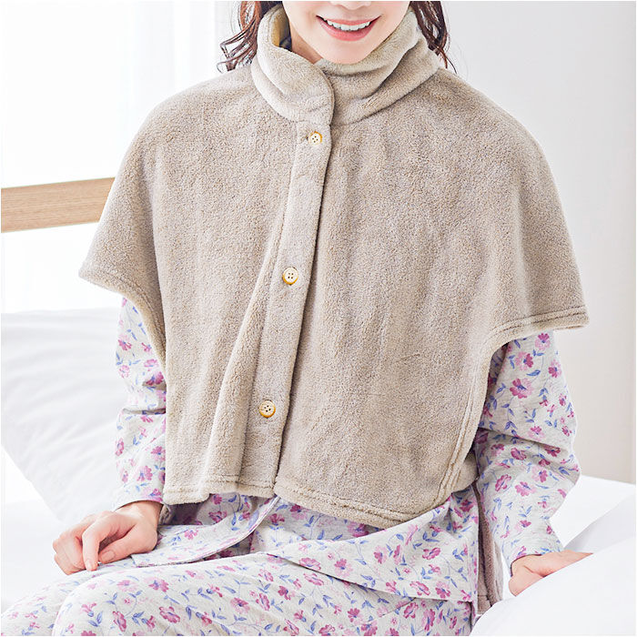 BACKYARD FAMILY「肩当て ボア レディース 通販 着るブランケット 着る毛布 かわいい 肩あて ガウン 毛布」|ルームウェア|