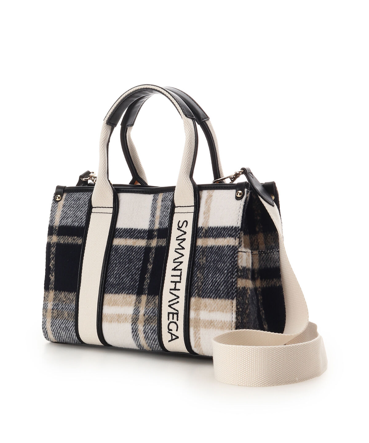 Samantha Vega「ロゴテープチェックハンドバッグ」|ハンドバッグ|