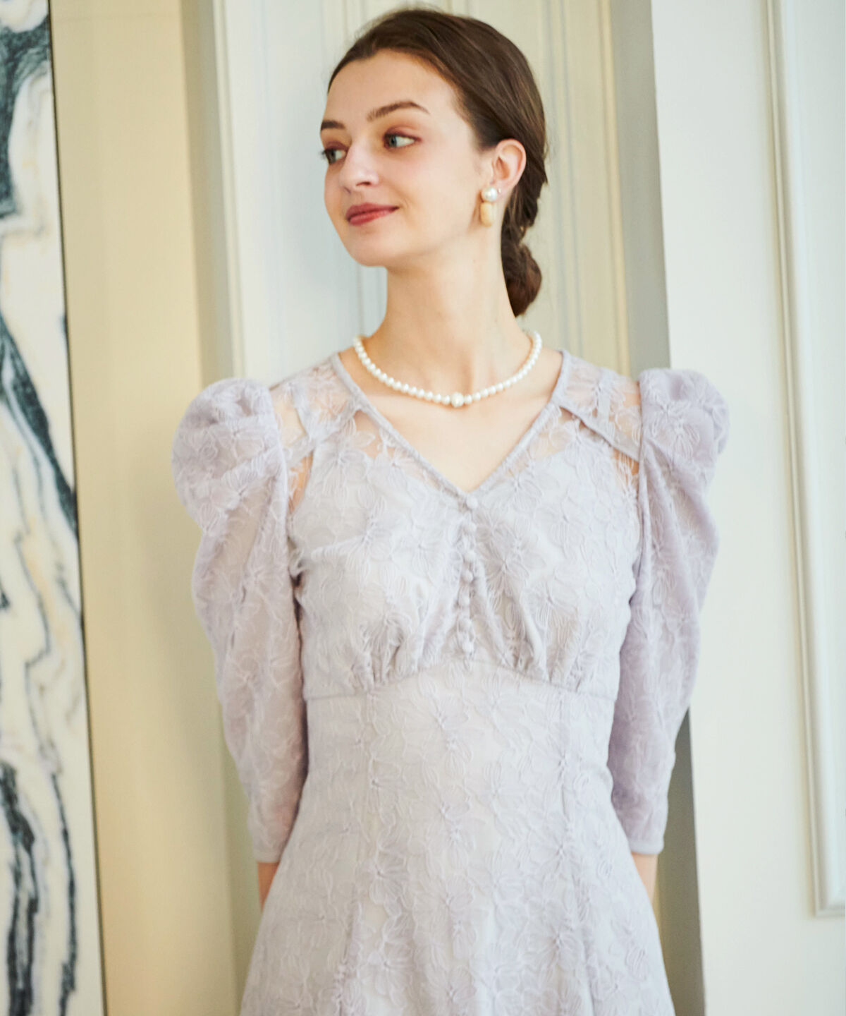 アンドクチュール「エンブロイダリーレースドレス」|ドレス|