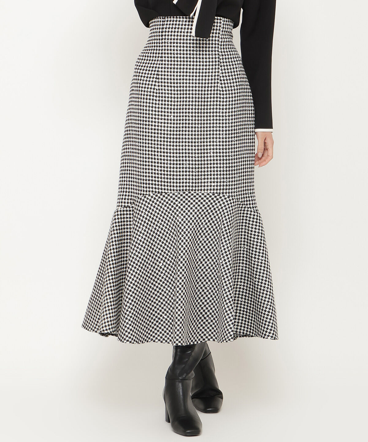 アンドクチュール「ファンシー千鳥切替スカート」|フレア|