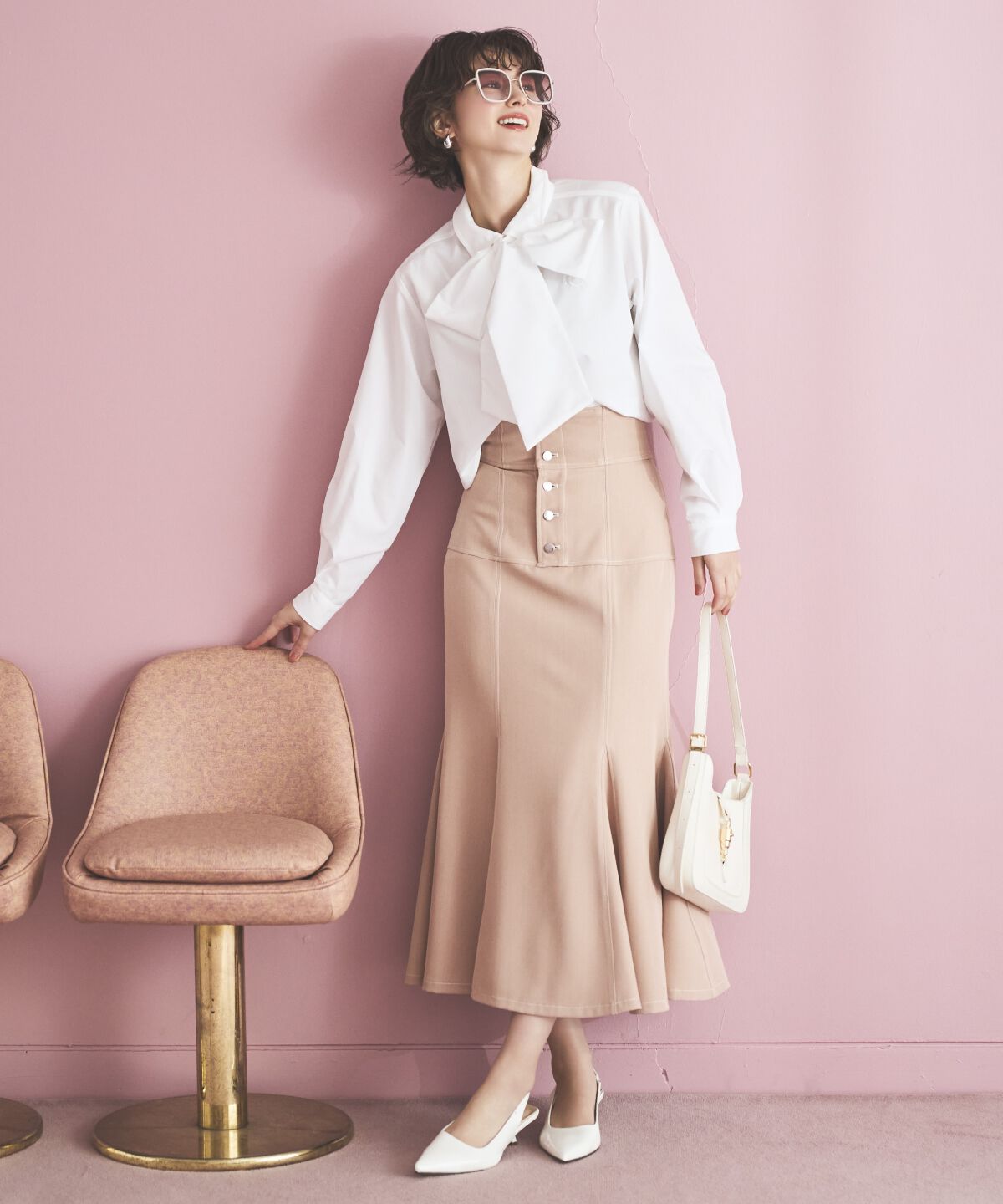 アンドクチュール「AC刺繍ボウタイシャツ」|シャツ・ブラウス|