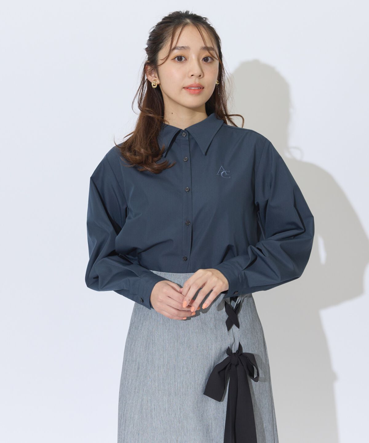 アンドクチュール「AC刺繍ボウタイシャツ」|シャツ・ブラウス|