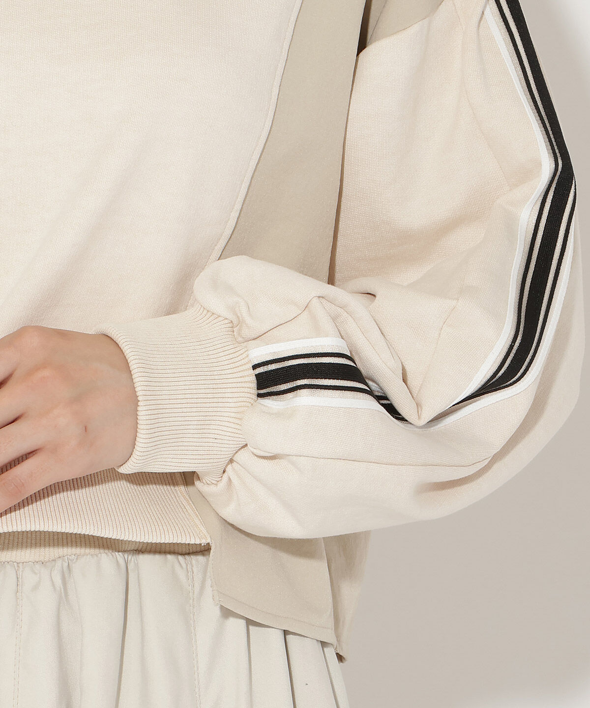 アンドクチュール「ライン入り裏毛トップス」|Tシャツ・カットソー|