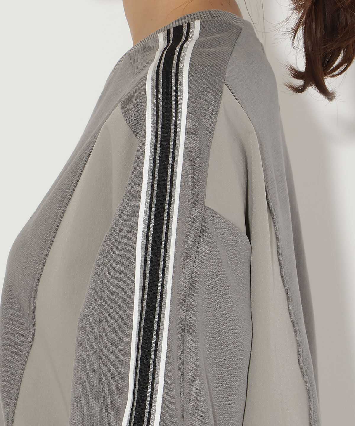 アンドクチュール「ライン入り裏毛トップス」|Tシャツ・カットソー|