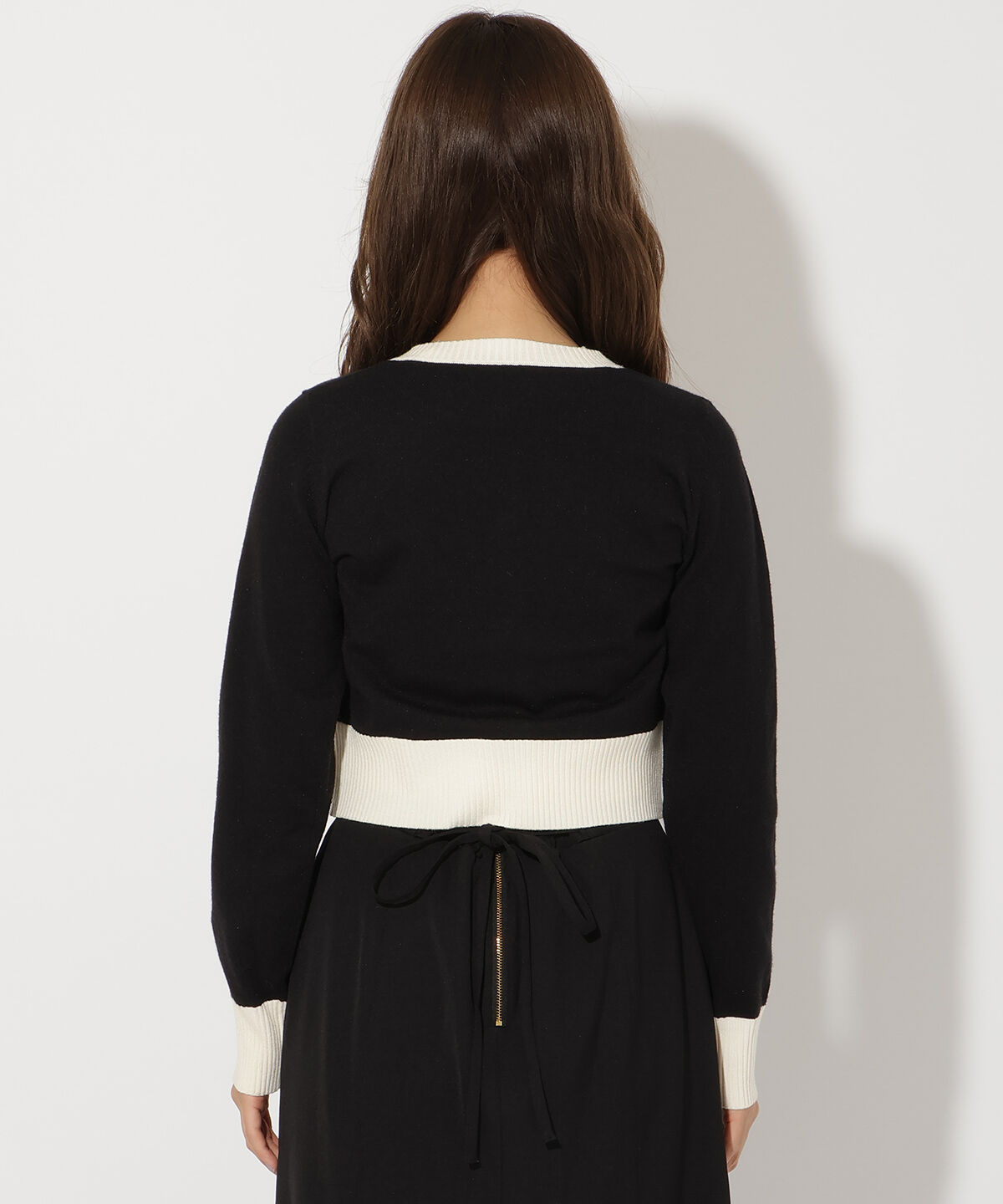 アンドクチュール「バイカラーアンサンブルニット」|カーディガン|