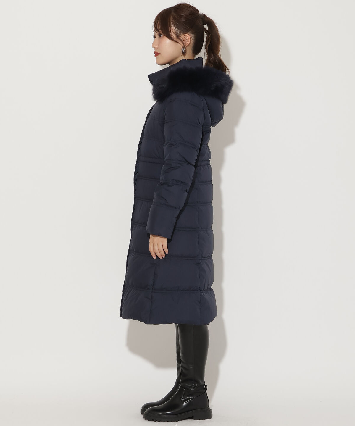 アンドクチュール「FOXファー付きミドルロングダウン」|ダウン|