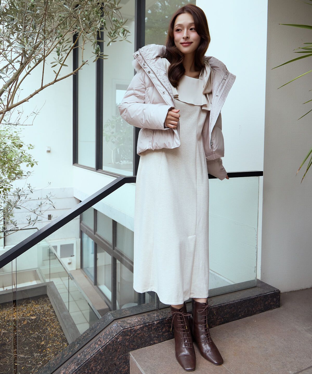 アンドクチュール「FOXファー付きプレミアムショートダウン」|ダウン|