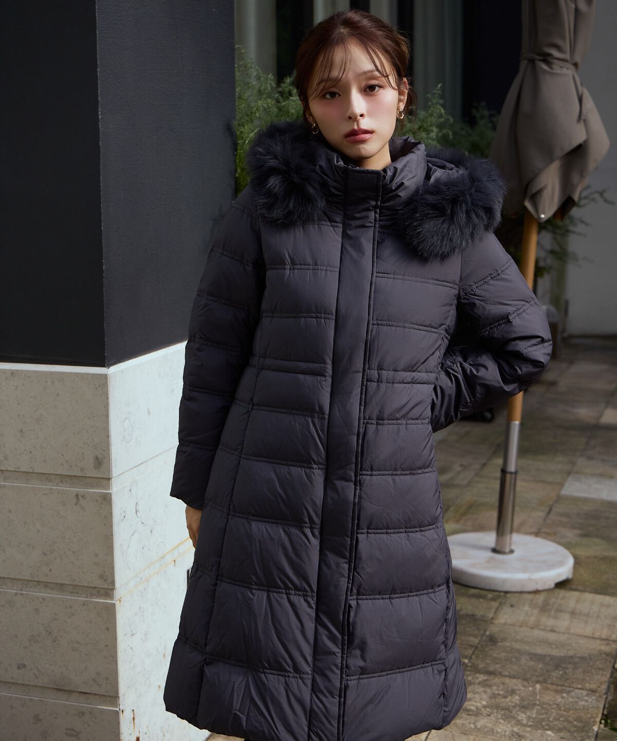 アンドクチュール「FOXファー付きプレミアムミドルロングダウン」|ダウン|