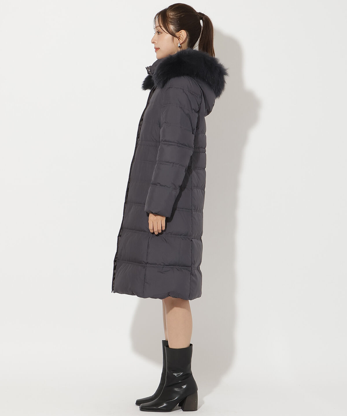 アンドクチュール「FOXファー付きプレミアムミドルロングダウン」|ダウン|
