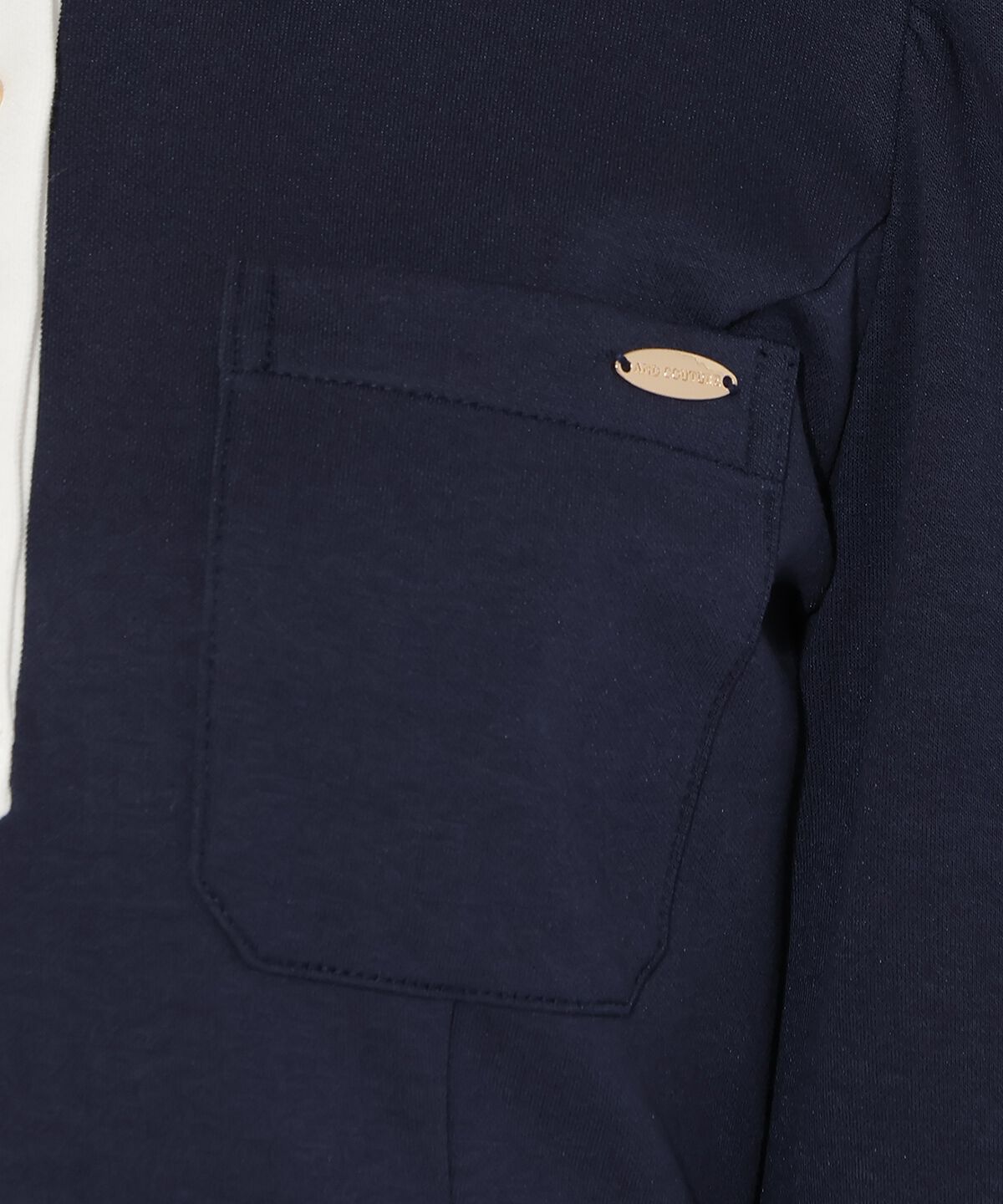 アンドクチュール「配色ポロ襟長袖ワンピース」|ワンピース|