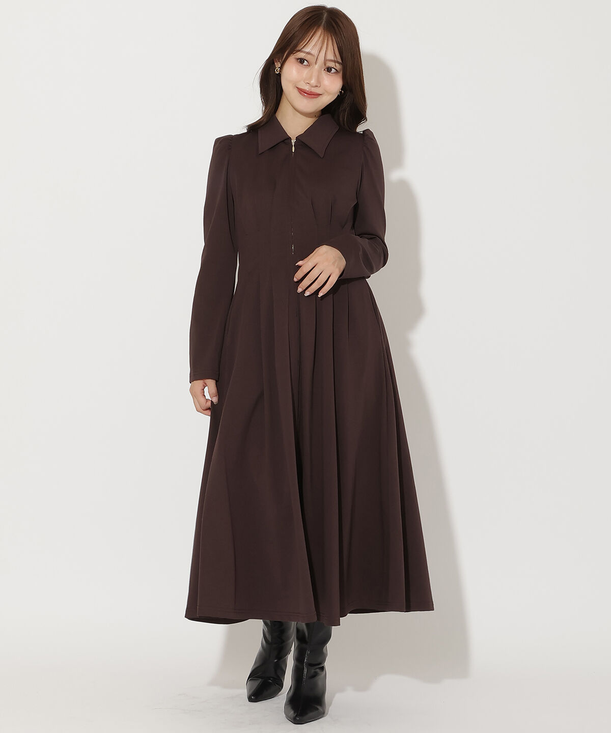 アンドクチュール「センターZIPワンピース」|ワンピース|ﾀﾞｰｸﾌﾞﾗｳﾝ