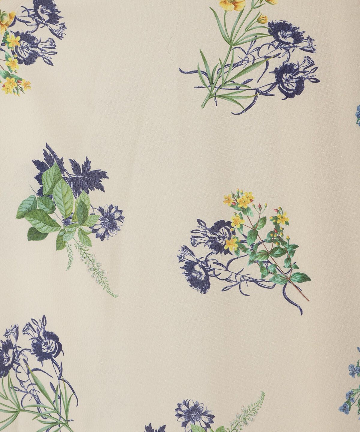 アンドクチュール「ドローイングフラワー配色襟長袖ワンピース」|ワンピース|