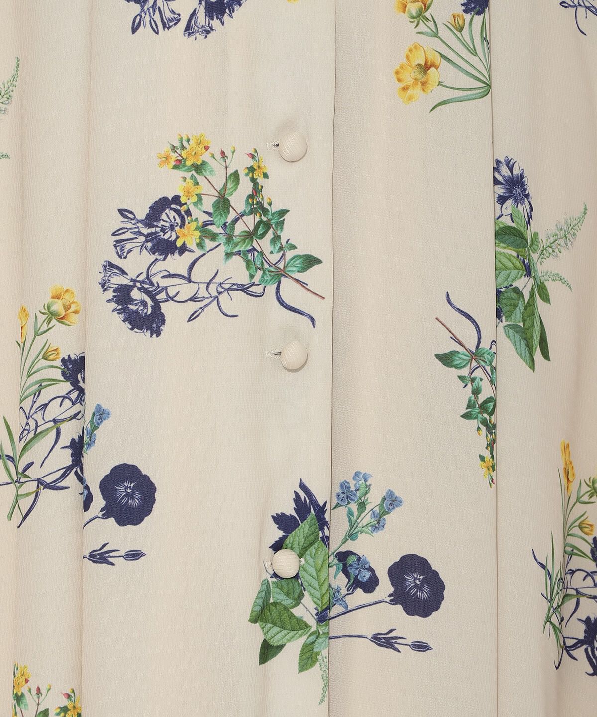 アンドクチュール「ドローイングフラワー配色襟長袖ワンピース」|ワンピース|