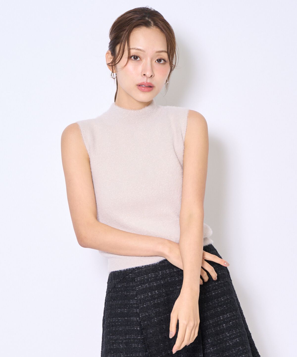 アンドクチュール「ラメフェザーニットアンサンブル」|カーディガン|