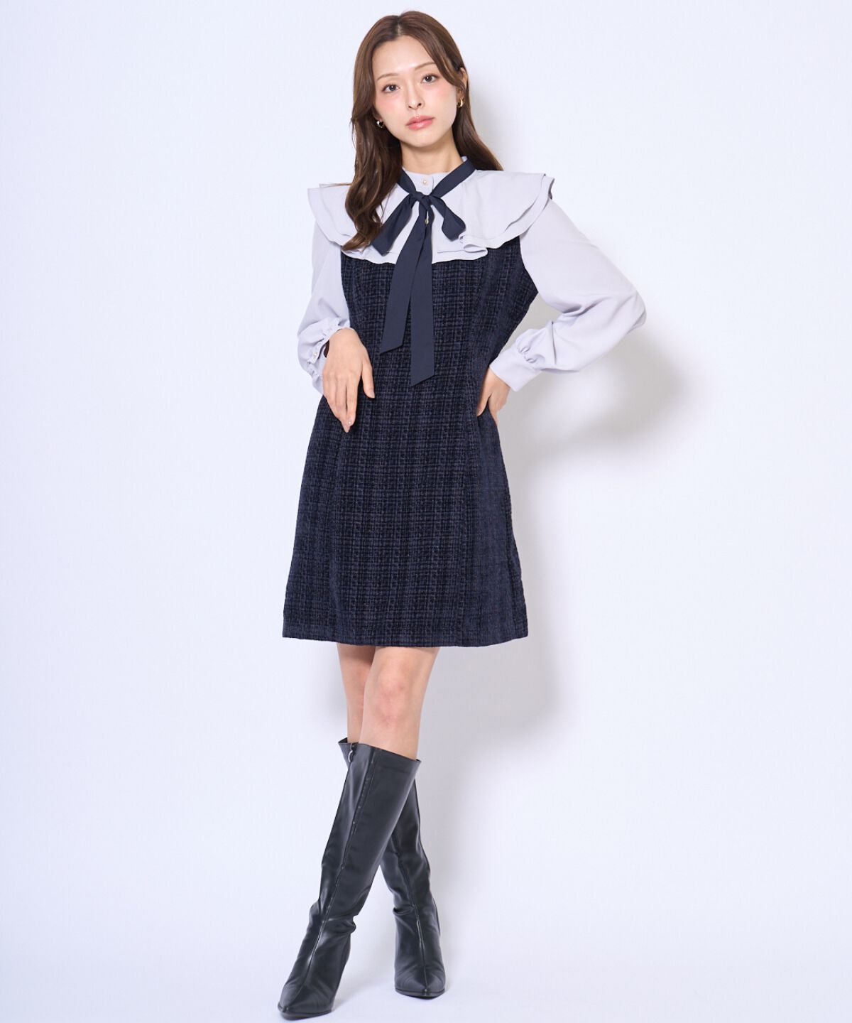 アンドクチュール「ボウタイミニワンピース」|ワンピース|