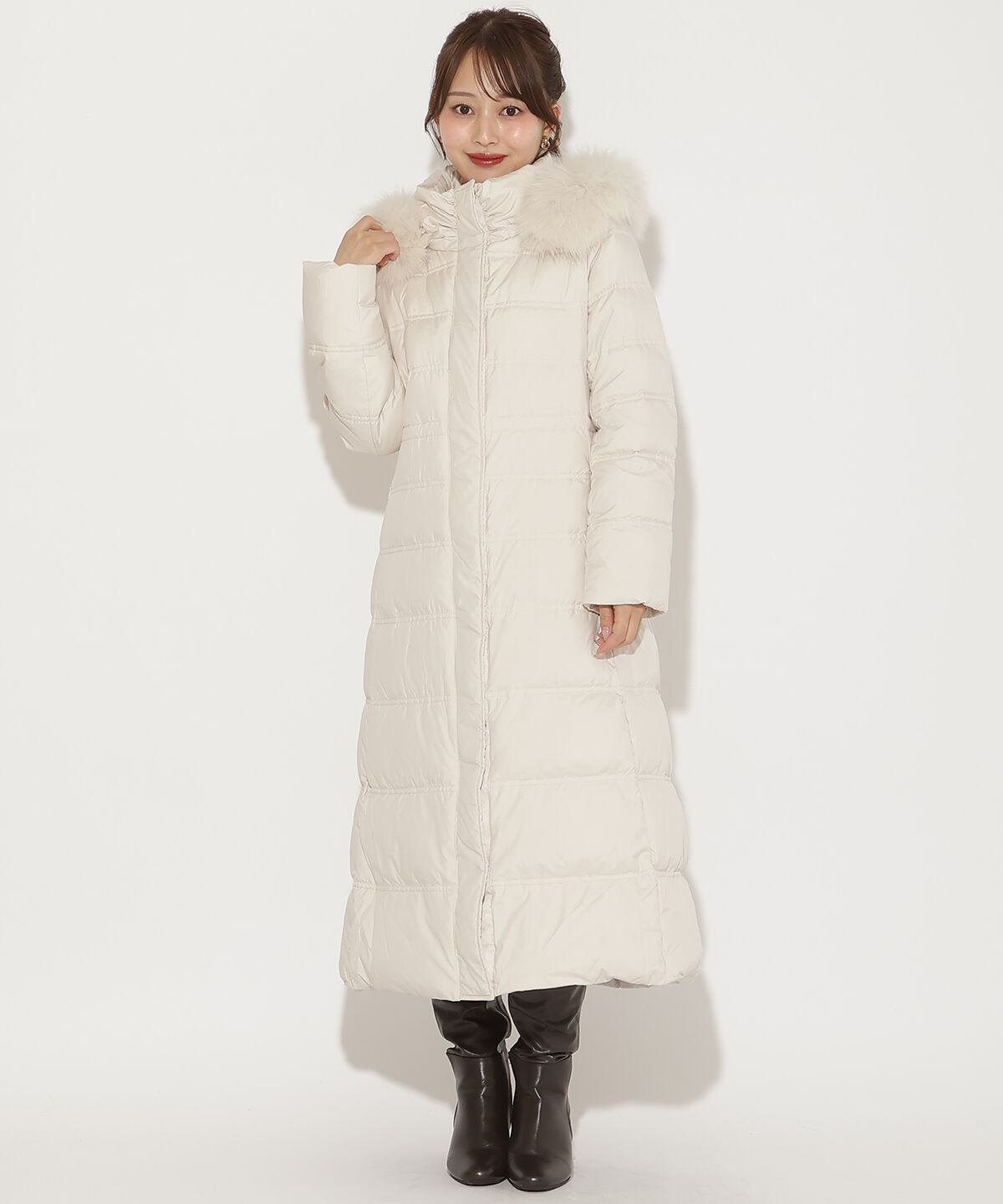 アンドクチュール「FOXファー付きスーパーロングダウン」|ダウン|