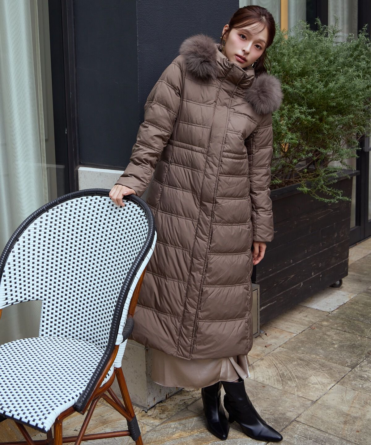 アンドクチュール「FOXファー付きスーパーロングダウン」|ダウン|