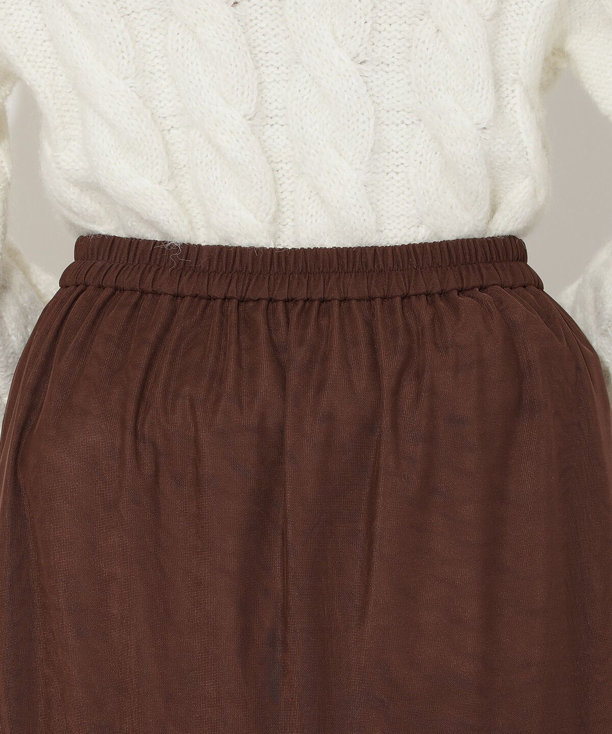 アンドクチュール「チュールティアードギャザースカート」|フレア|