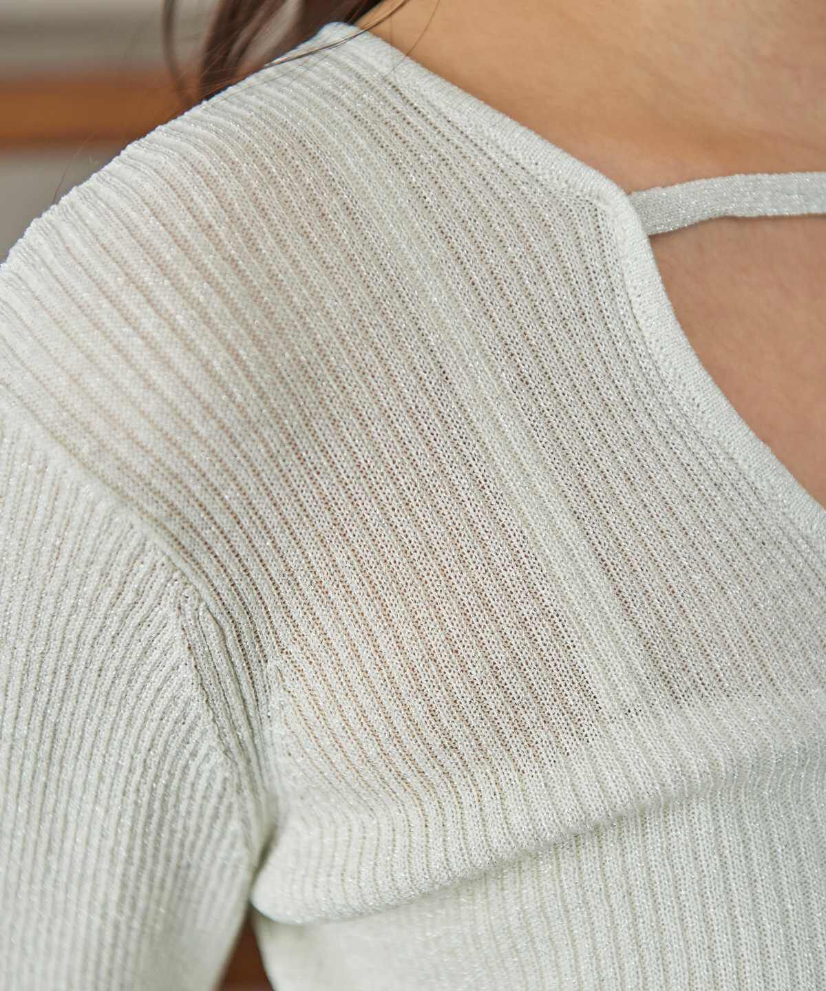 REDYAZEL「ラメシアーニットカーディガン」|カーディガン|