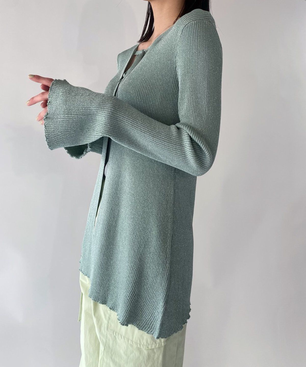 REDYAZEL「ラメシアーニットカーディガン」|カーディガン|