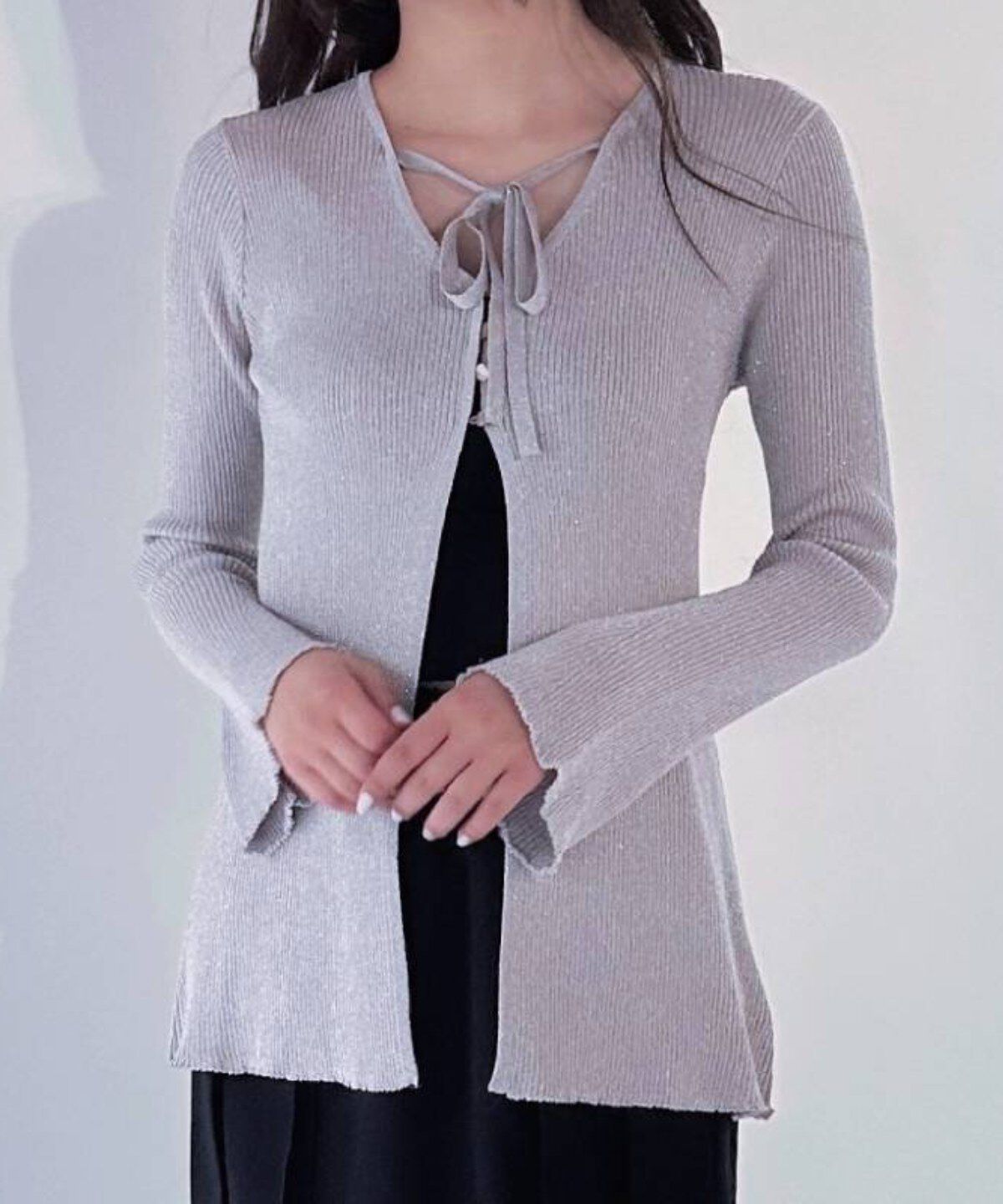 REDYAZEL「ラメシアーニットカーディガン」|カーディガン|グリーン