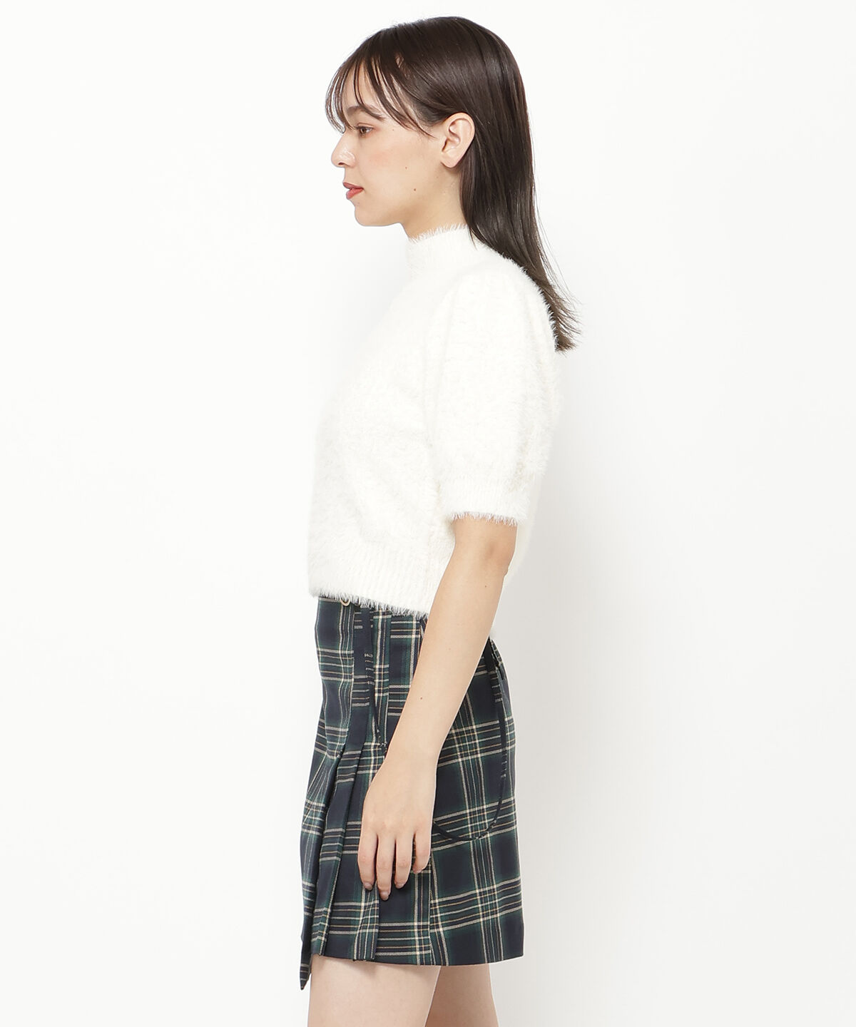 REDYAZEL「フェザーライク半袖ニットプルオーバー」|ニット・セーター|