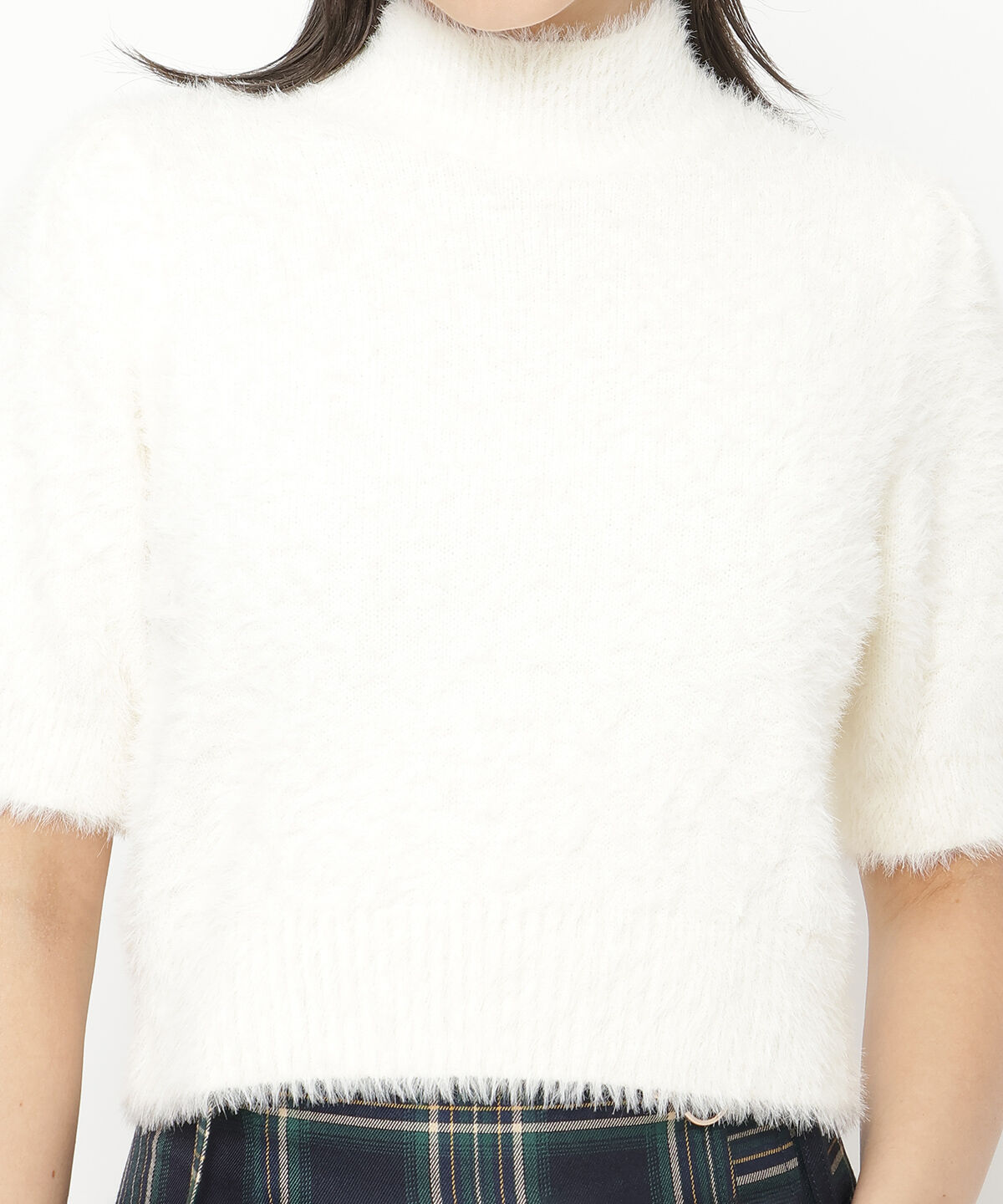 REDYAZEL「フェザーライク半袖ニットプルオーバー」|ニット・セーター|