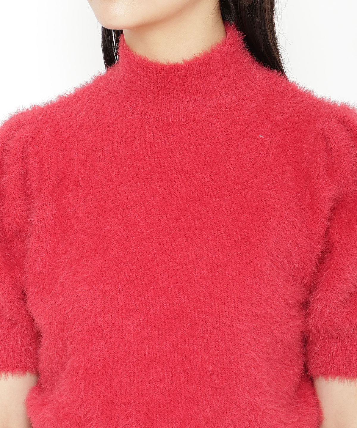 REDYAZEL「フェザーライク半袖ニットプルオーバー」|ニット・セーター|