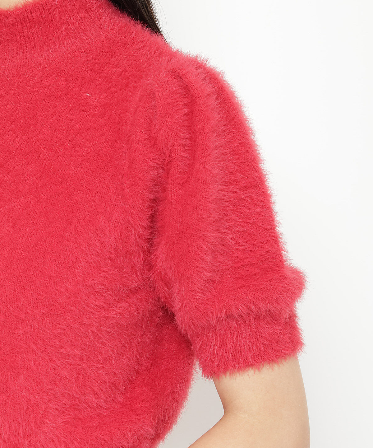 REDYAZEL「フェザーライク半袖ニットプルオーバー」|ニット・セーター|