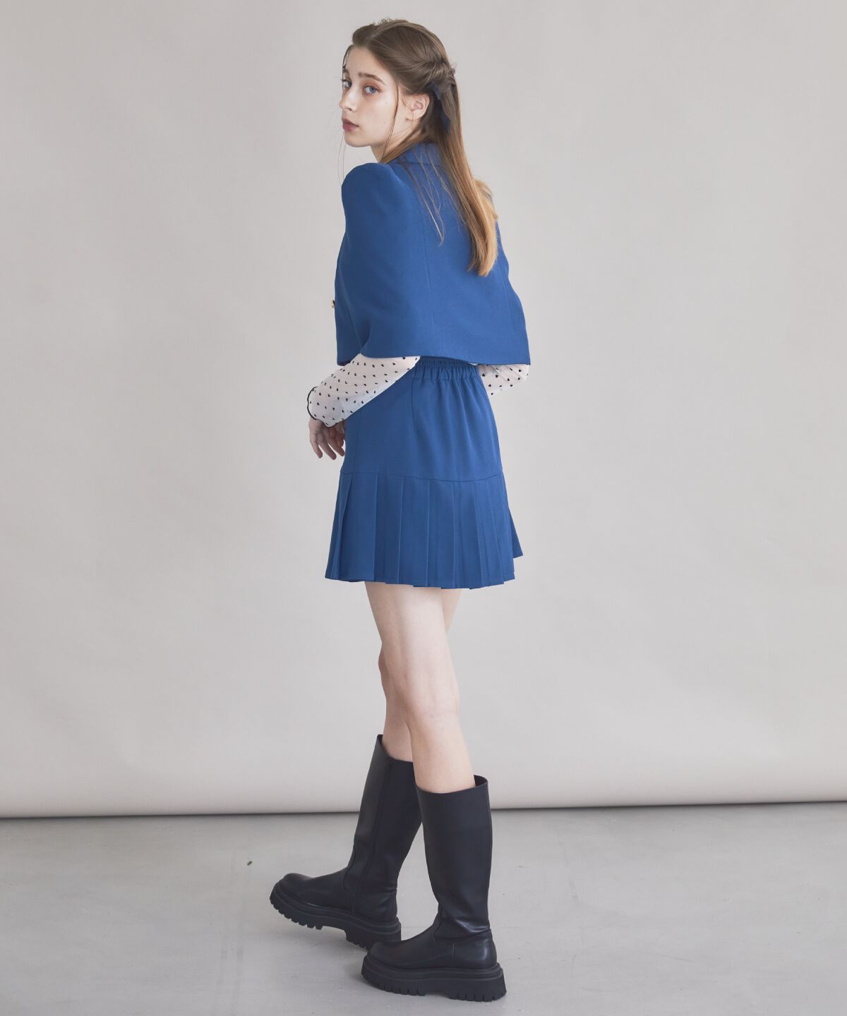 REDYAZEL「サイドプリーツミニスカート」|フレア|