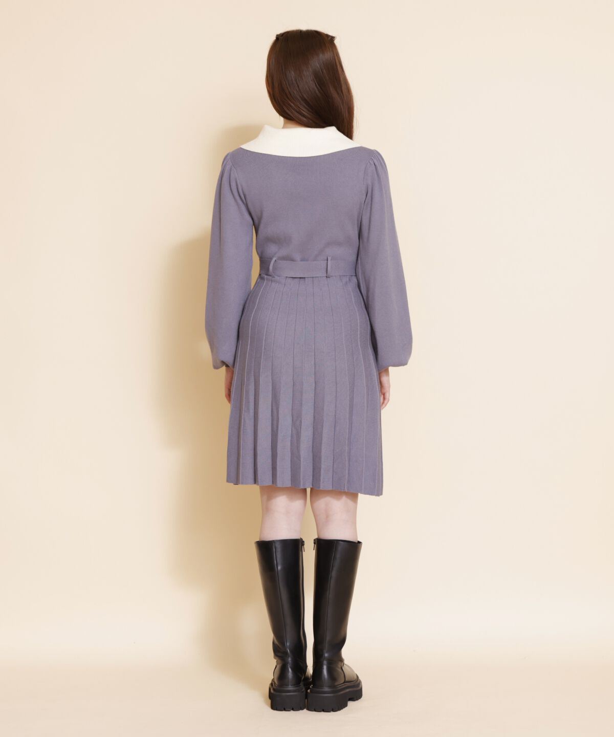 REDYAZEL「ホワイトカラーニットワンピース」|ワンピース|