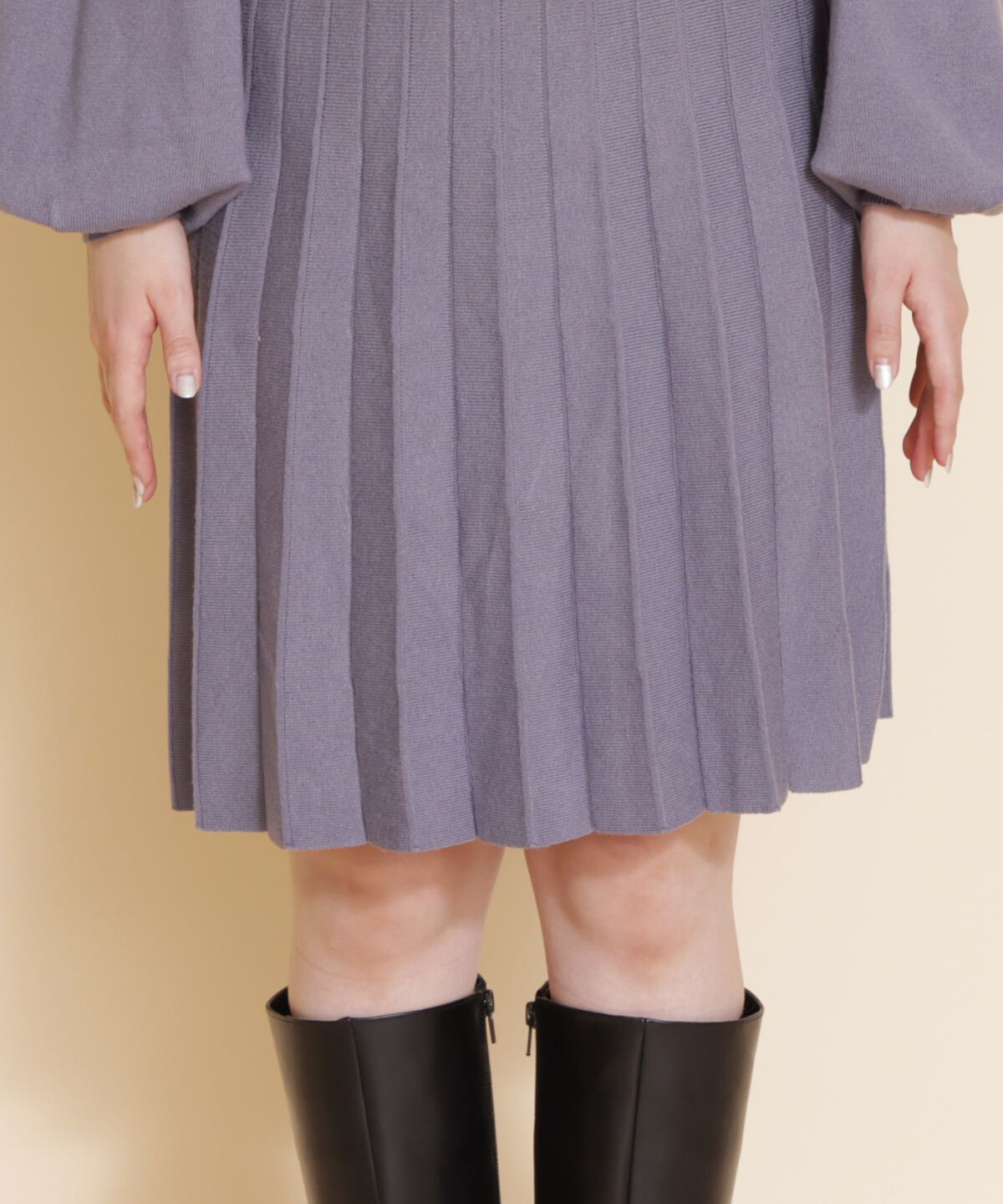 REDYAZEL「ホワイトカラーニットワンピース」|ワンピース|