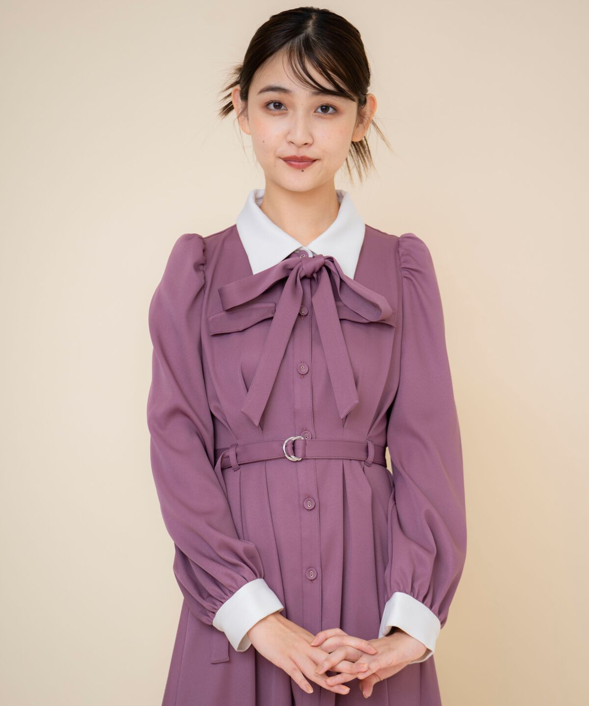 REDYAZEL「リボンタイパフスリーブワンピース」|ワンピース|