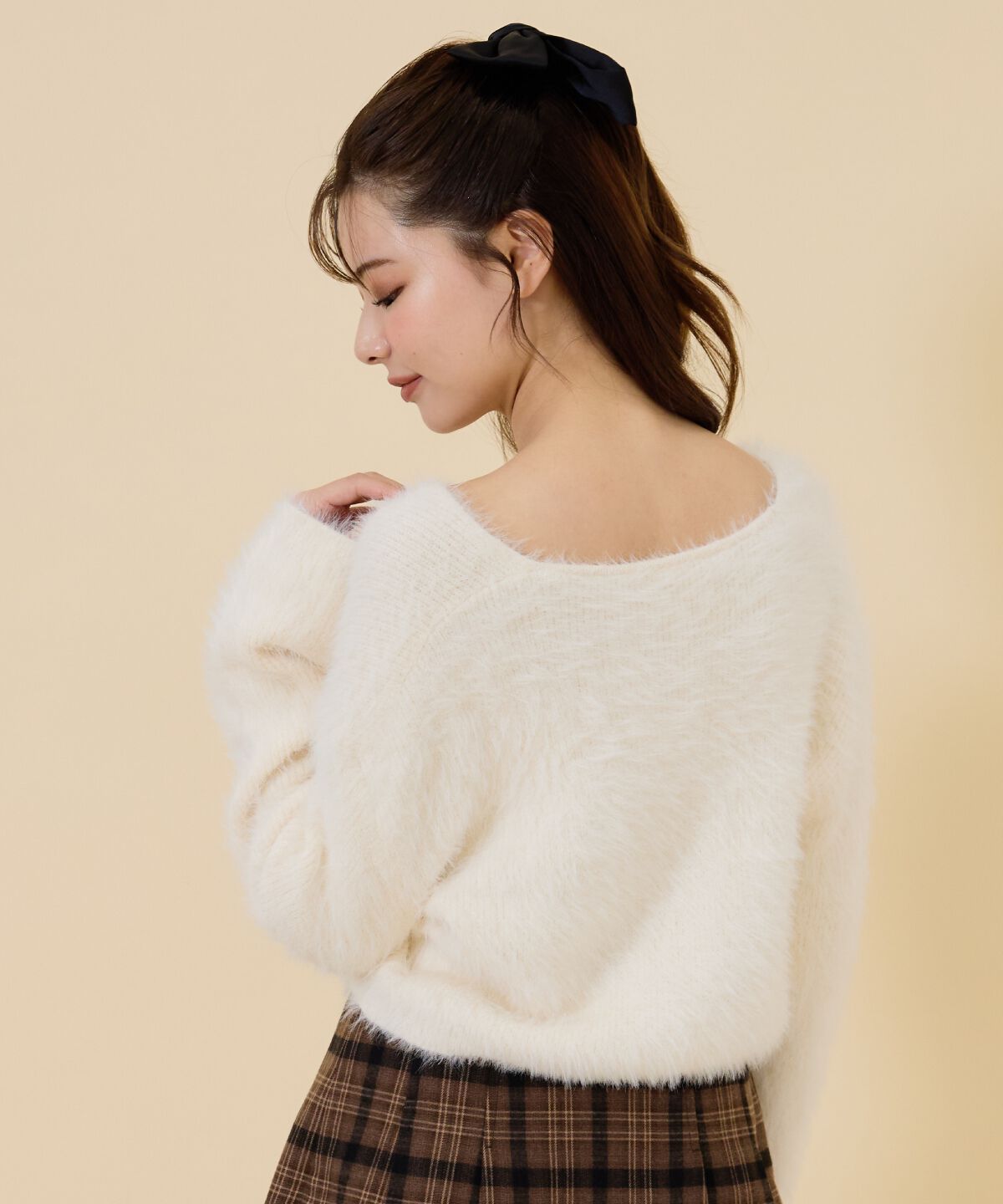 REDYAZEL「ミニパールボタンシャギーカーディガン」|カーディガン|