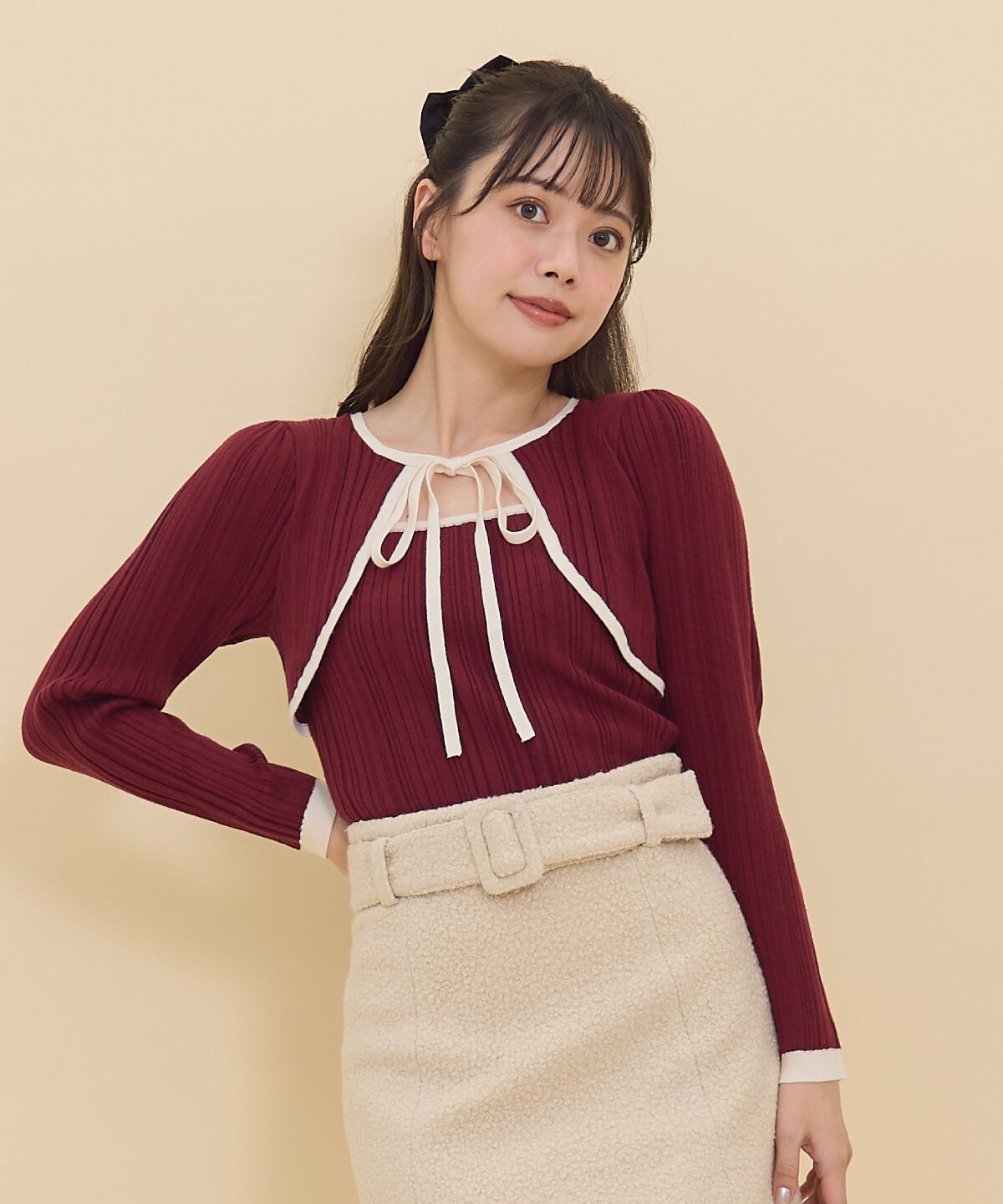 REDYAZEL「ボレロレイヤードデザインニット」|ニット・セーター|