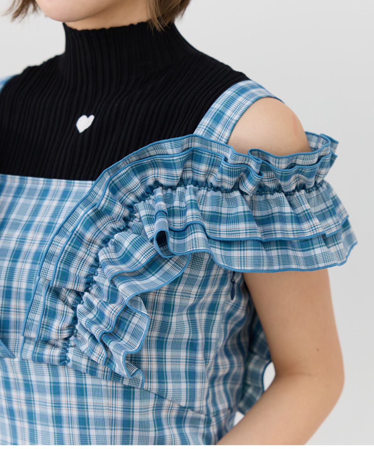 REDYAZEL「2wayフリルショルダーチェックワンピース」|ワンピース|