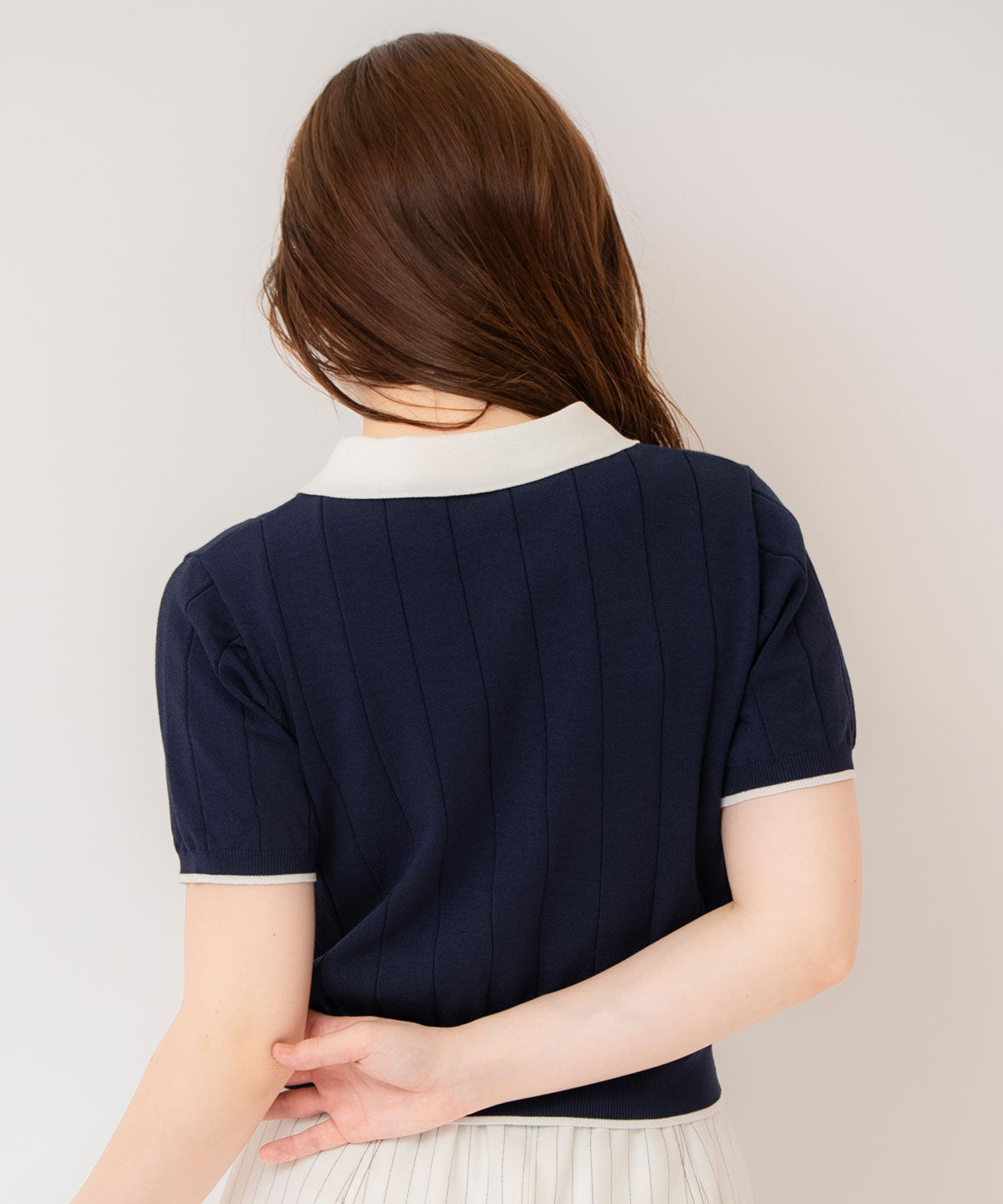 REDYAZEL「バイカラーポロサマーニットトップス」|ニット・セーター|