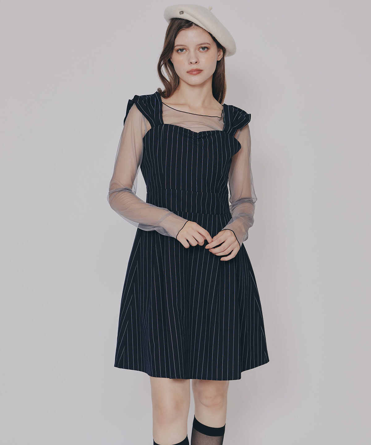 REDYAZEL「バイカラーメロウチュールトップス&times;ベアトップ」|Tシャツ・カットソー|