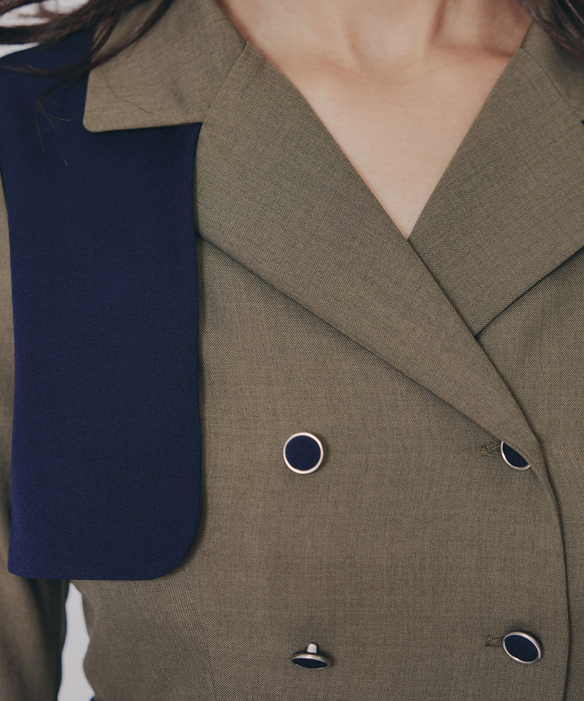 REDYAZEL「バイカラープリーツトレンチワンピース」|ワンピース|