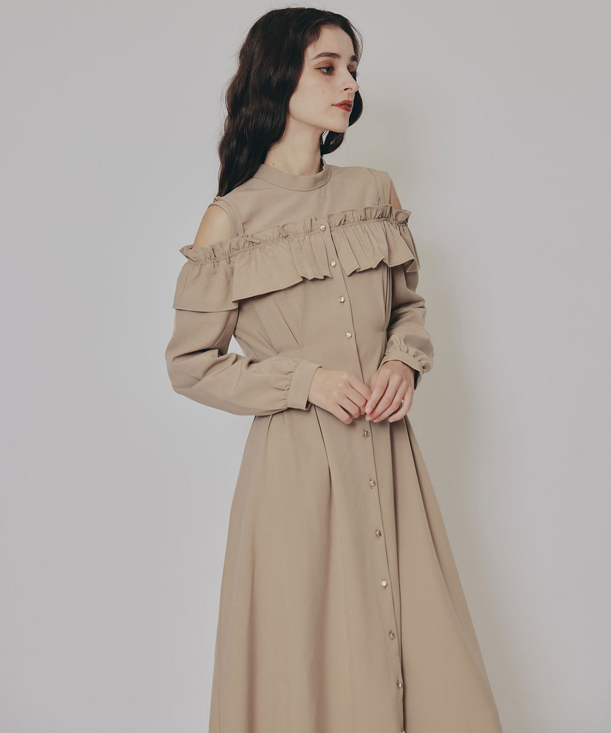 REDYAZEL「オープンショルダーフリルワンピース」|ワンピース|