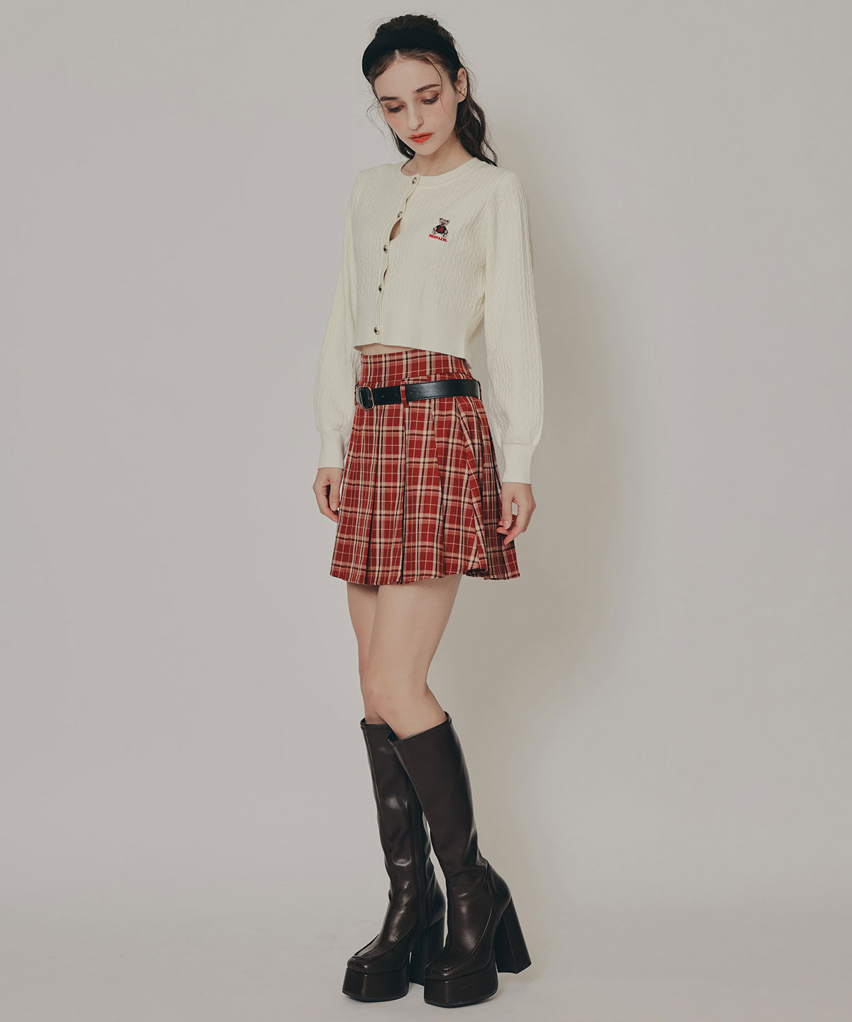 REDYAZEL「ローベルトプリーツミニスカート」|フレア|