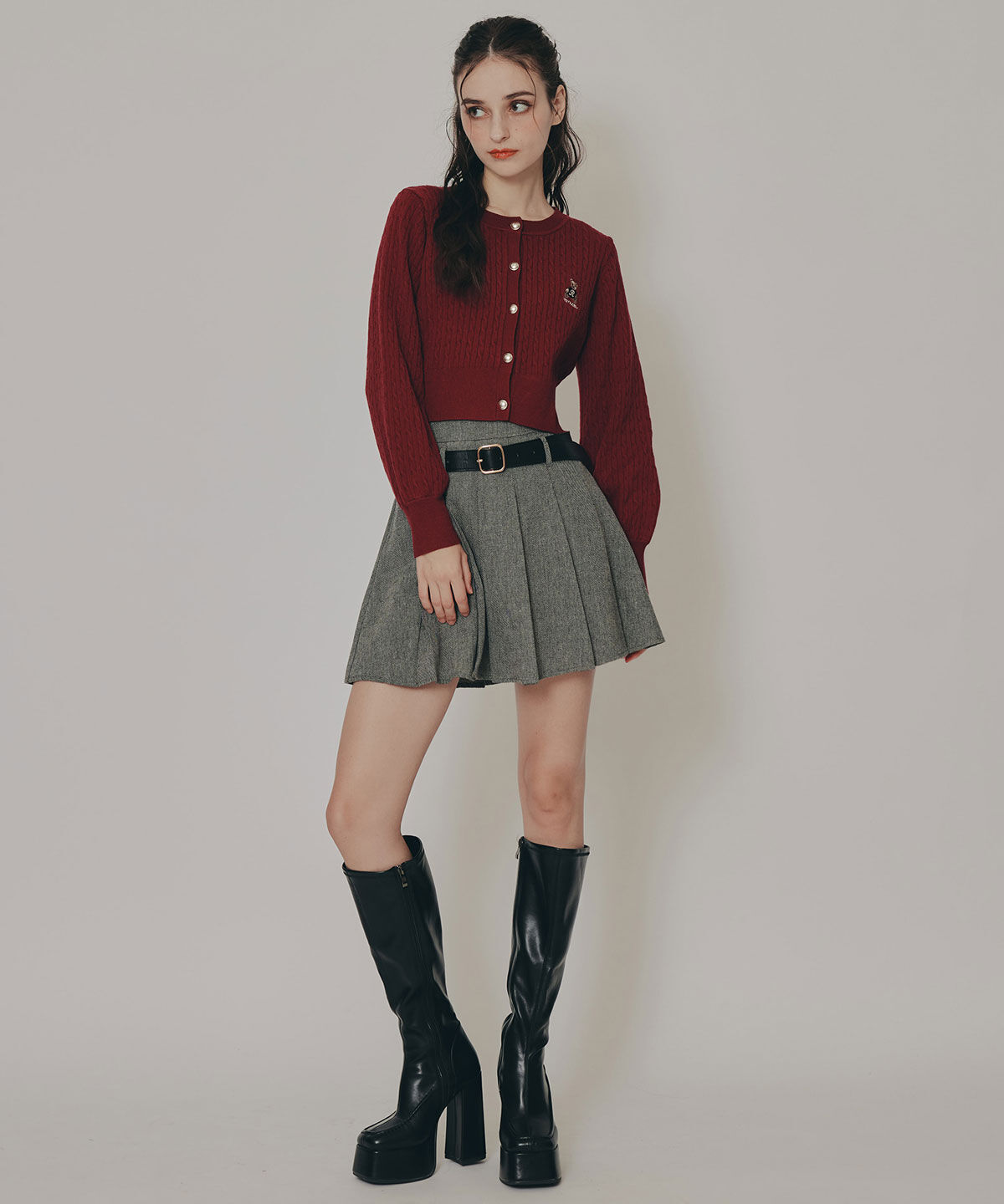 REDYAZEL「ローベルトプリーツミニスカート」|フレア|