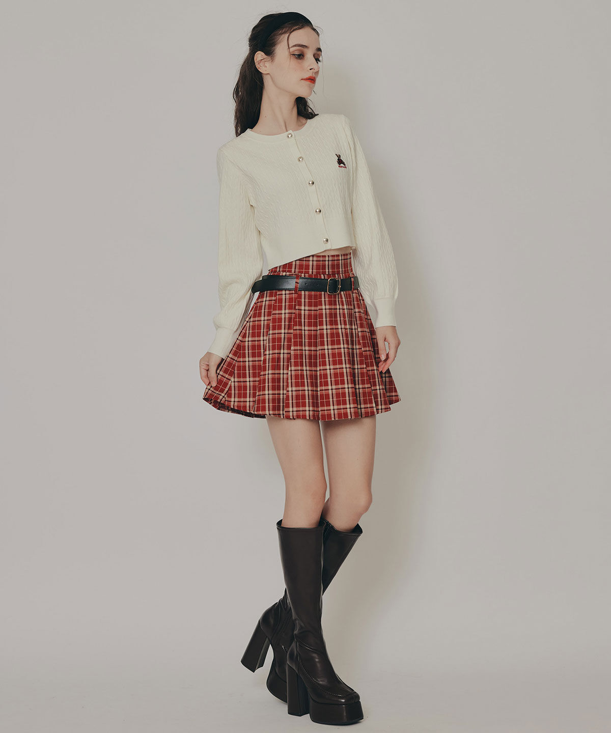 REDYAZEL「Azelyミニケーブルニットカーディガン」|カーディガン|