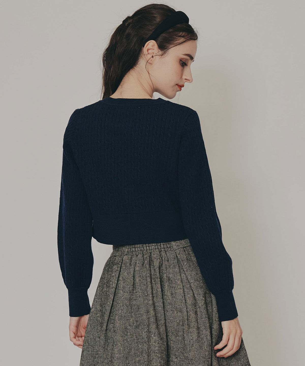 REDYAZEL「Azelyミニケーブルニットカーディガン」|カーディガン|