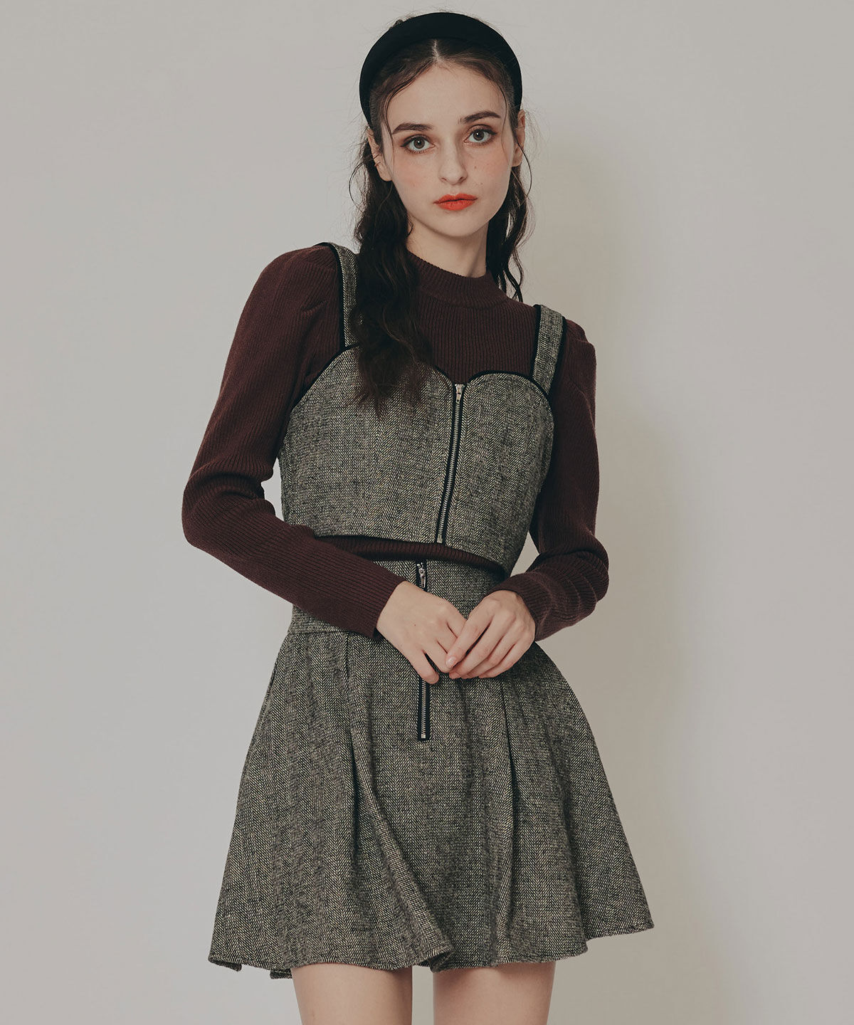 REDYAZEL「パワショルボトルネックニットトップス」|ニット・セーター|