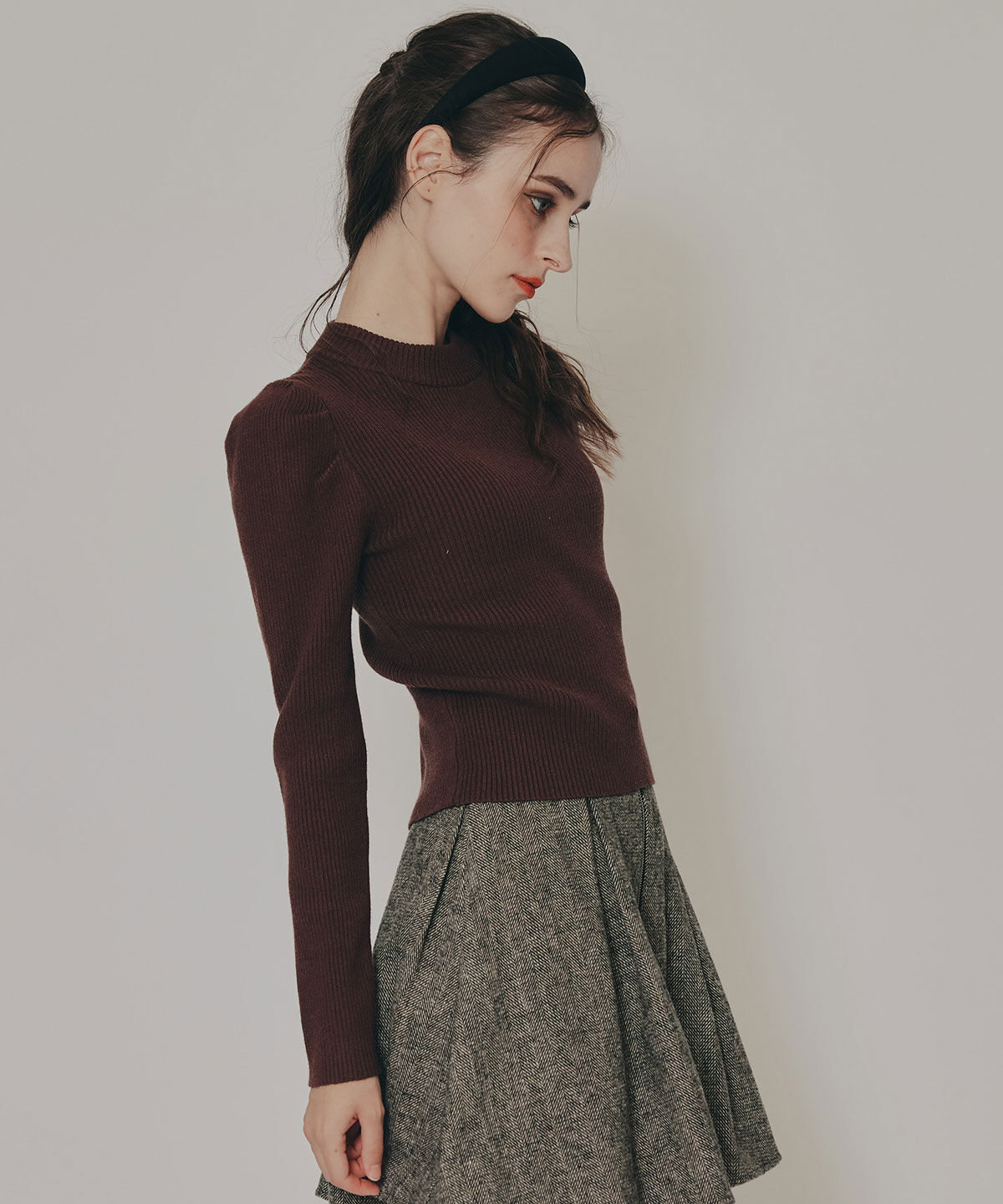 REDYAZEL「パワショルボトルネックニットトップス」|ニット・セーター|