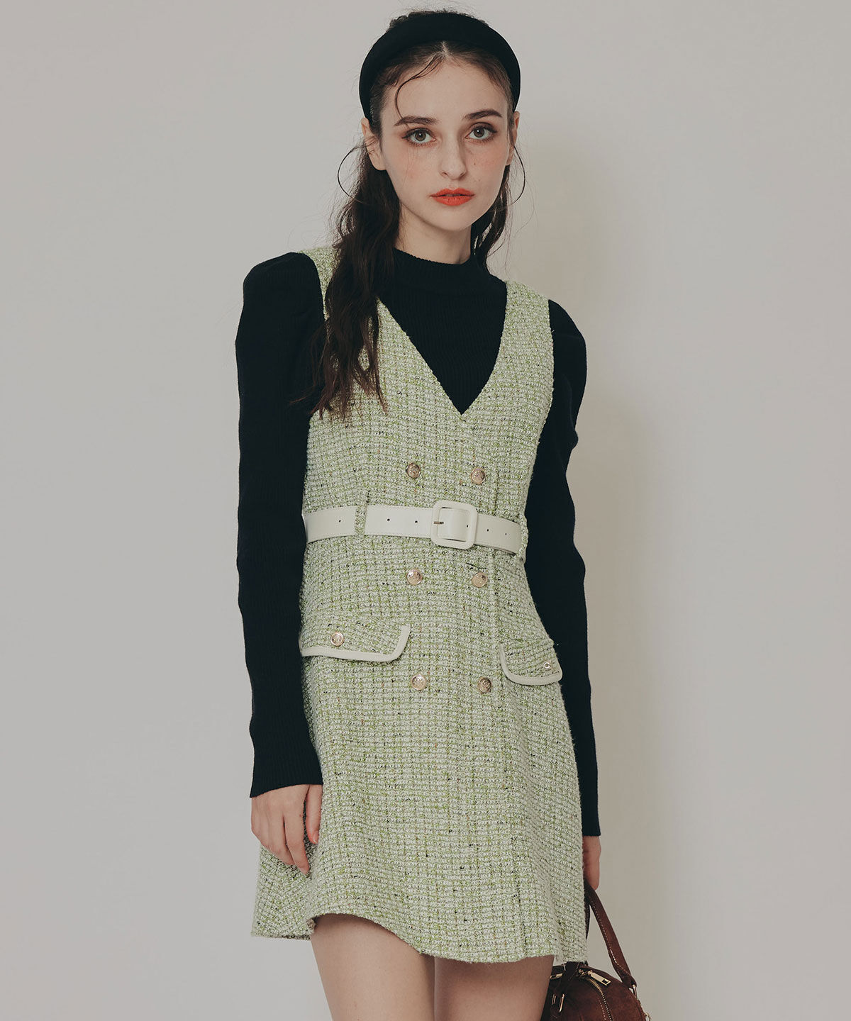 REDYAZEL「パワショルボトルネックニットトップス」|ニット・セーター|